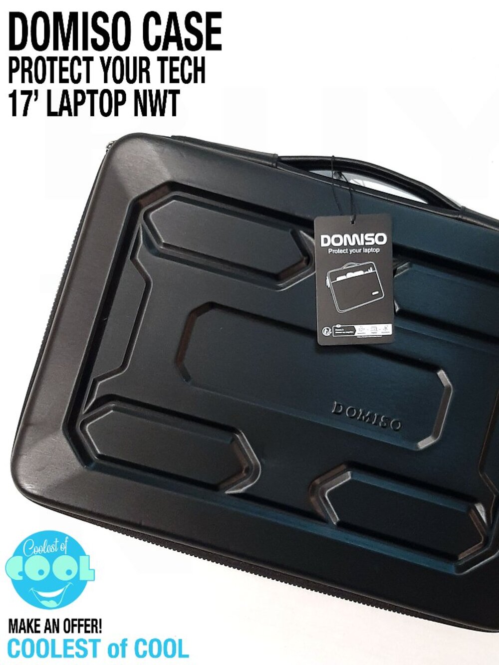 DOMISO 17 inch Laptop computer protective case handle shockproof waterproof NWT